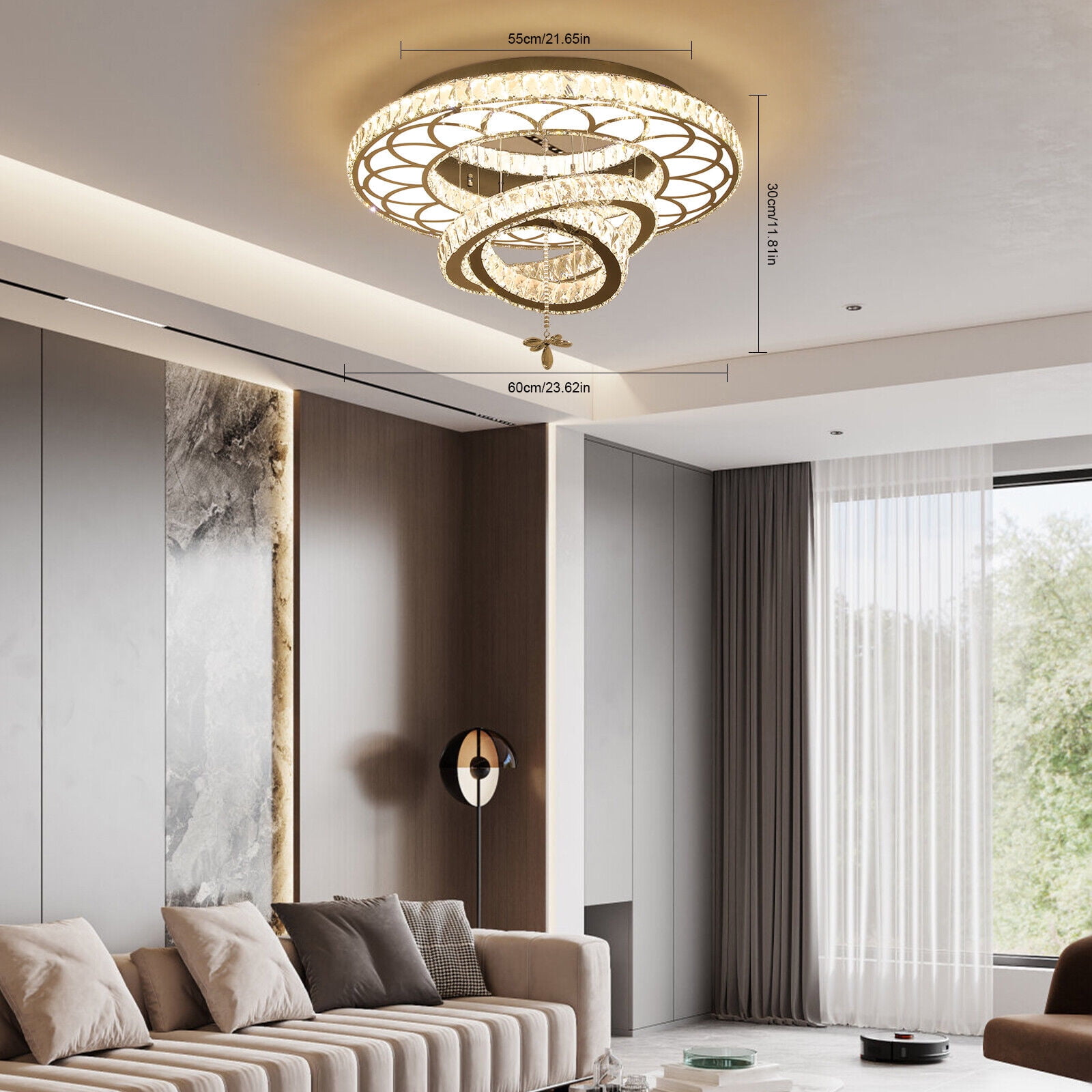 SHZICMY Modern Luxury Crystal Ceiling Chandelier Lamp Pendant Lights