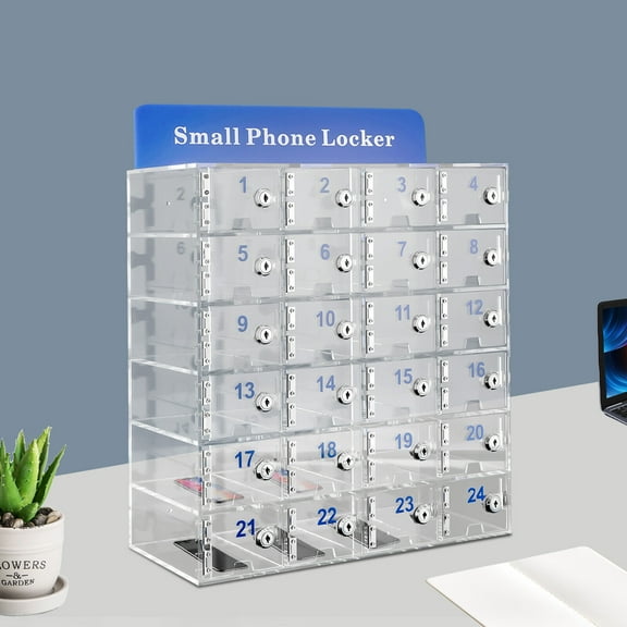 SHZICMY 24-Slot S Clear Storage Cabinet With Locks