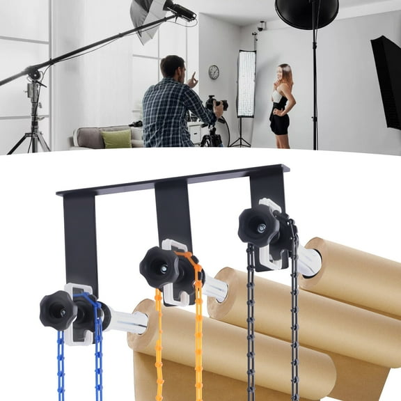 SHZICMY 3-Roller Photography Backdrop Wall Mount Manual Background Roller Support System