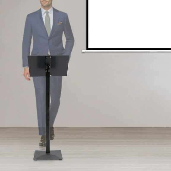 SHZICMY 46.5'' Conference Acrylic Pulpit Podium, Single Column Lectern Podium for Churches, Classrooms, Indoor, Outdoor