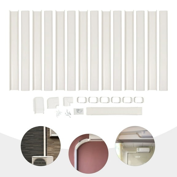 SHZICMY 4in W 25ft L Pro AC Line Set Cover Kit PVC Air Conditioner Line Set Cover Kit