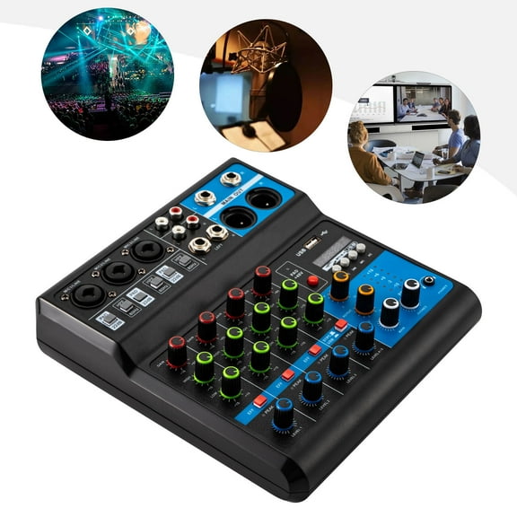 SHZICMY 5 Channel Mixing Console Live Studio Audio DJ Mixer Sound Board USB Bluetooth