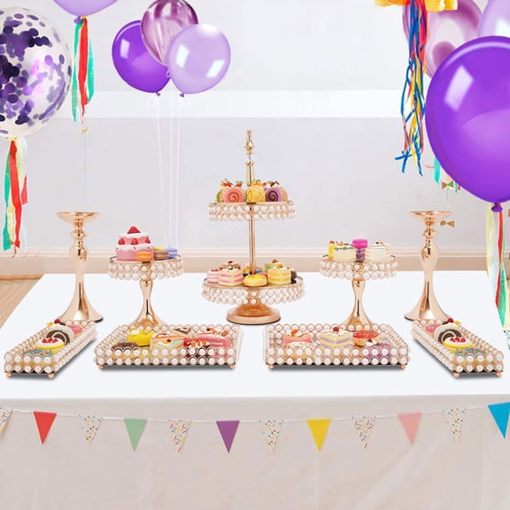 SHZICMY 9Pcs Cake Stand Cupcake Tray Holder Dessert Display Plates Tower Cake Pedestal Rack Wedding Party Table Decoration