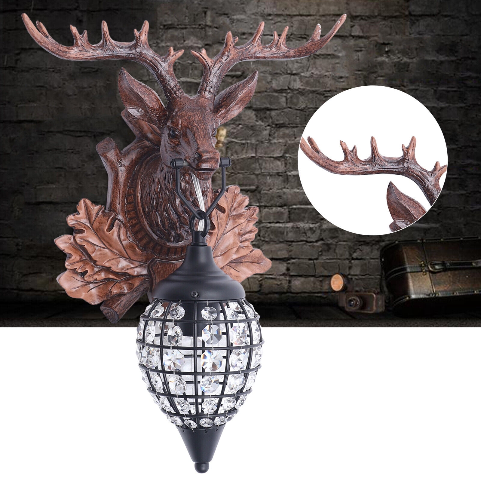 Tarinks Deer Wall Light With Remote - Rechargeable Antler Night Light, Touch & Remote Control, Dimmable, Timer, For Hallway, Bedroom, Halloween & Christmas Decor