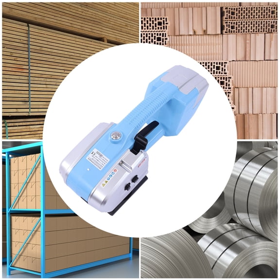 SHZICMY Automatic Strapping Tool Electric Packaging Strapping Machine for 1/2-5/8'' PP PET Straps with 3000mah Battery