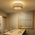 thumbnail image 1 of SHZICMY Bamboo and Rattan Chandelier Retro Chinese Style Ceiling Lamp Rattan Pendant Light 3 Light Country Farmhouse Hanging Light (16 inches), 1 of 13