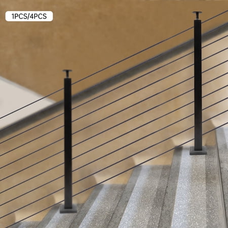 SHZICMY Cable Railing Post Railing Column 36"x2"x2" Level drilled Post Adjustable Top