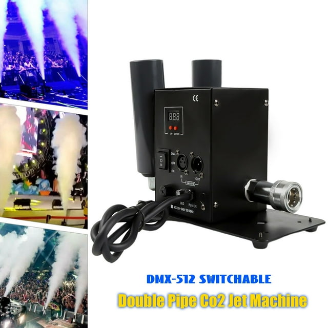 SHZICMY Co2 DMX Jet 2-Nozzle CO2 Cannon Mini Blaster Cold Smoke Column Machine DJ Stage