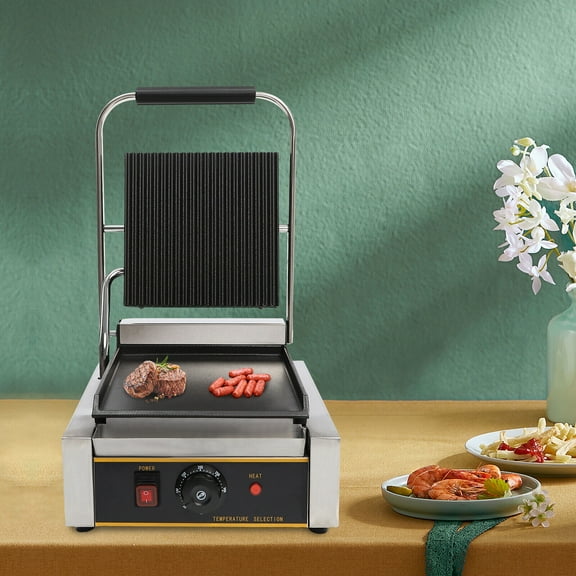 SHZICMY Commercial Sandwich Panini Press Grill Electric Hamburgers Maker Machine 110V