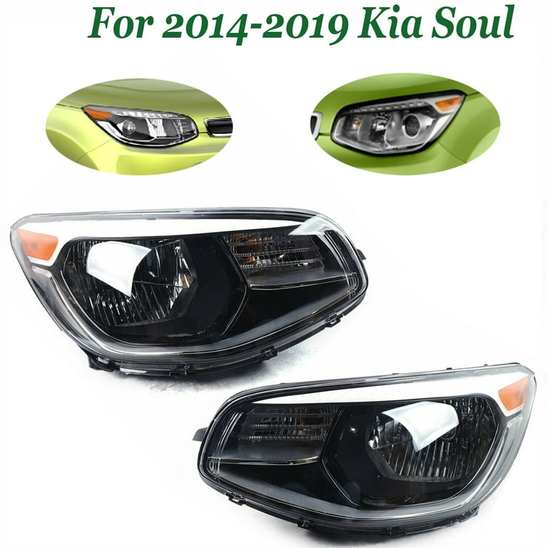 SHZICMY Halogen Projector Headlight Headlamp Head Lights Lamps Assembly for  2014 2015 2016 2017 2018 2019 Kia Soul Driver & Passenger Side