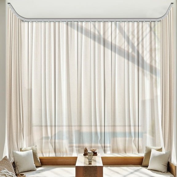 SHZICMY Heavy Duty Curtain Track Rail Set Ceiling or Wall Mounting Room Divider 9-12ft