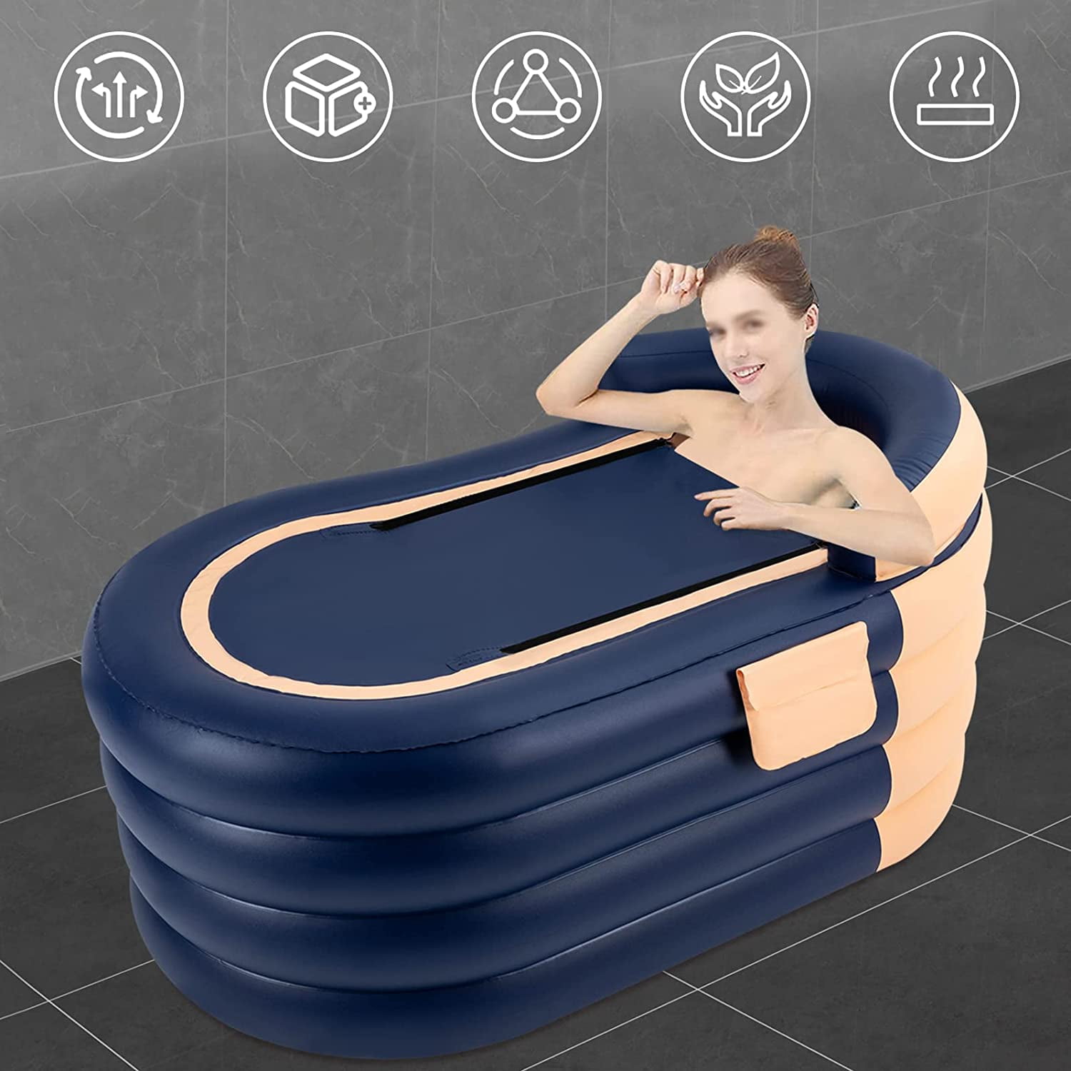 SHZICMY Inflatable Bathtub Portable Foldable Inflatable Adult Bathtub with Wireless Electric Air