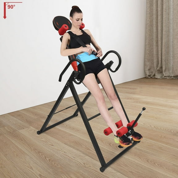 SHZICMY Inversion Table Teeter Machine Therapy Back Pain Relief Foldable Gravity Fitness