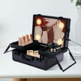 thumbnail image 1 of SHZICMY Makeup Train Case Bag Cosmetics Organizer Storage Box with Led Light & Mirror & 2 Lock Black, 1 of 25