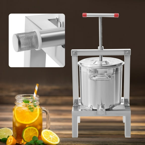 SHZICMY Manual Fruit Juicer, Grape Apple Juice Extractor 2.6gal/10L with Press Handle