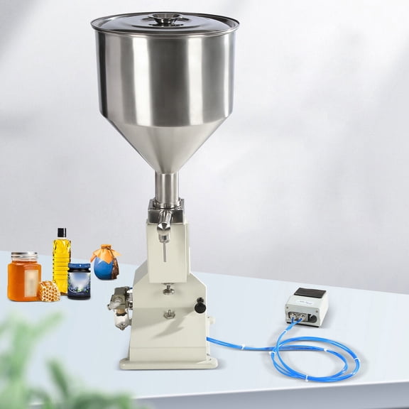 SHZICMY Pneumatic Bottle Filler Shampoo Cosmetic Paste Liquid Oil Filling Machine 5-50ml