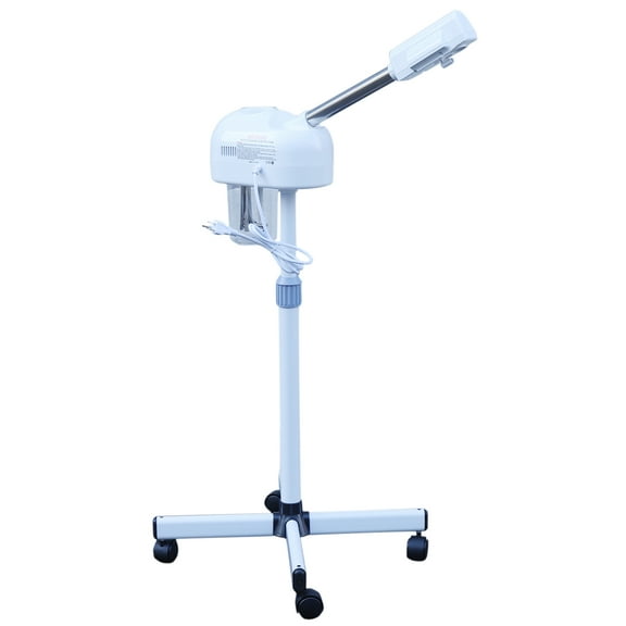 SHZICMY Professional Facial Steamer with Hot Mist Function, Steam Machine 360 Rotating Nozzle for Beauty Salon, Adjustable Height White