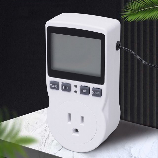 SHZICMY Programmable Thermostat Plug LED Display Temp Controller Outlet