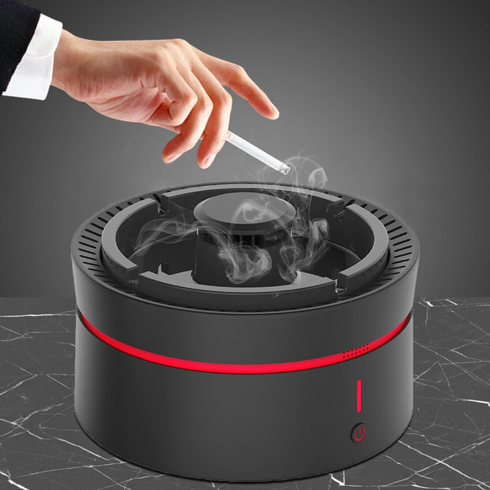 SHZICMY Smokeless Ashtray Anion Ionizer Portable Cigarette Smoke Grabber  for Home Office