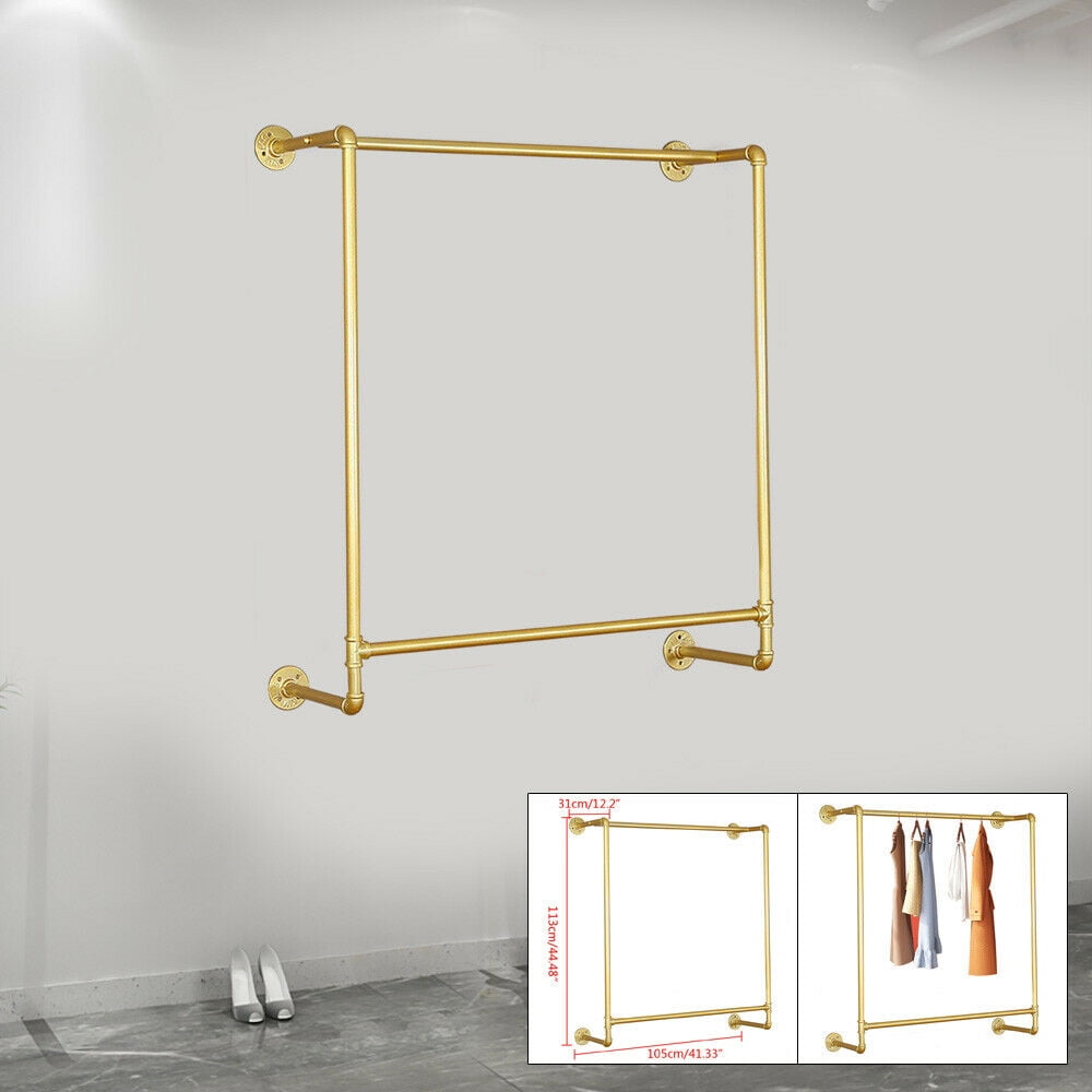 SHZICMY Wall Mounted Clothes Rack Detachable Wall Hanging Bar Garment ...