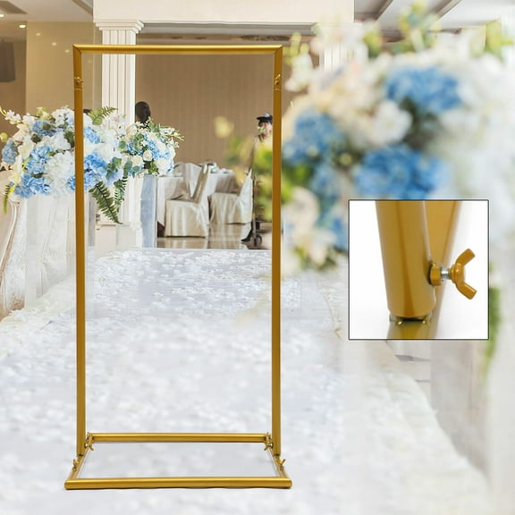 SHZICMY Wedding Metal Arch Frame Backdrop Garden Party Flower Ballon Stand Prop Decor for Flower Ballon Silk Decor 1m Metal Backdrop Archway Wedding Square Arch Stand