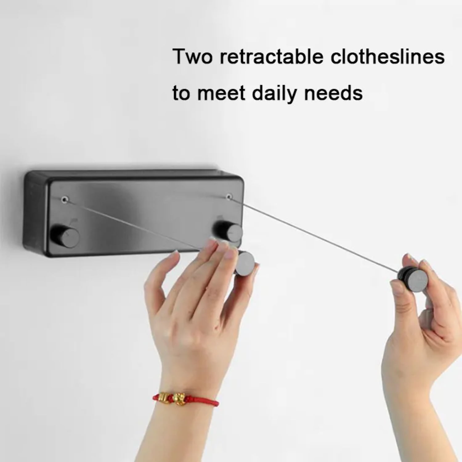 SHZNSJWDKJ Adjustable Stainless Steel Retractable Double Rope Laundry