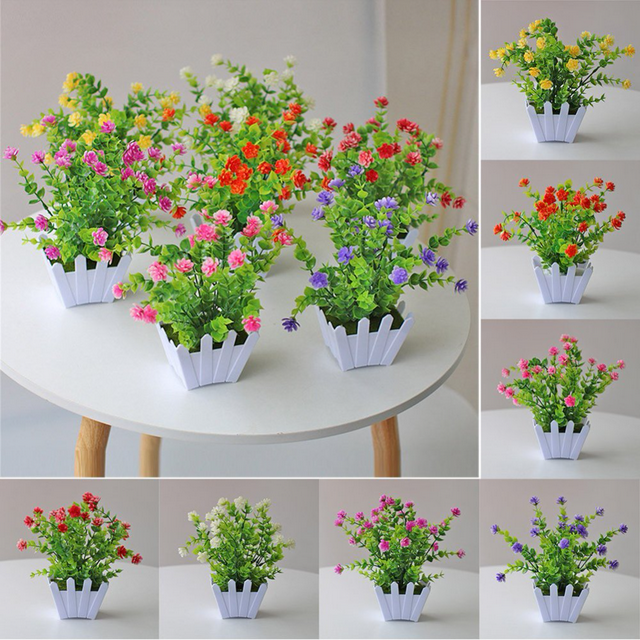 SHZNSJWDKJ Beautiful Artificial Potted Flowers Realistic Fake Plants