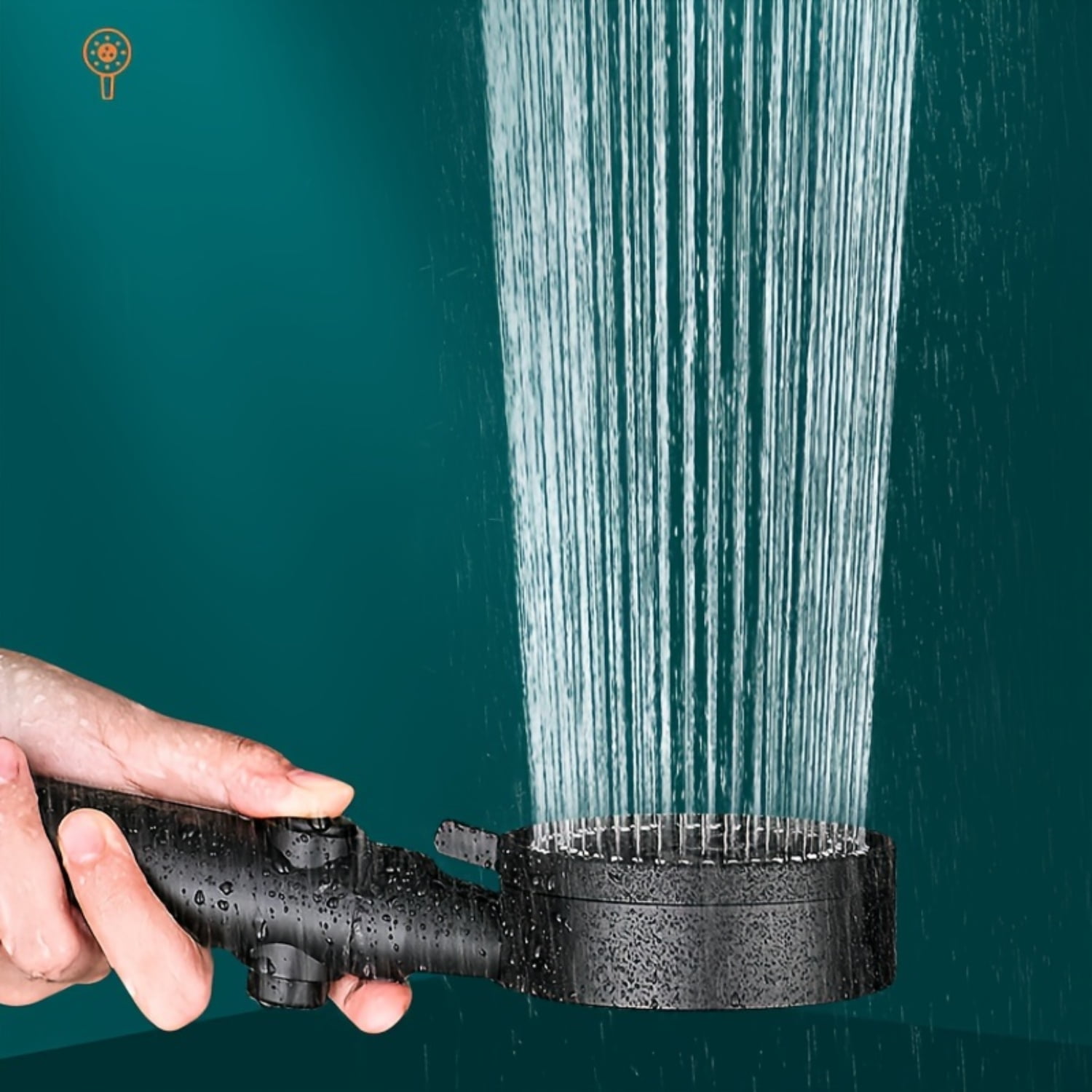 SHZNSJWDKJ Black Painted Finish HighPressure Handheld Round ABS