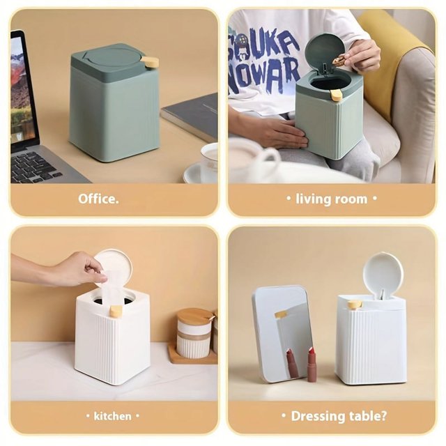 SHZNSJWDKJ Stylish ”OdorFree” Mini Trash Can Compact Design With