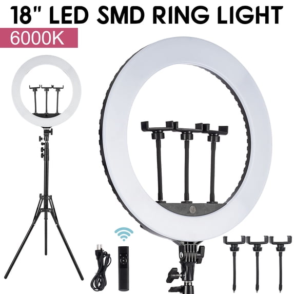 SHZOND 18" LED Ring Light Kit with Stand 85W LED Ring Dimmable 6000K for Camera Photography, YouTube Videos, Makeup