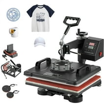 SHZOND 5 in 1 Heat Press Machine 12x15 inch Multifunctional Transfer Sublimation Heat Press for T-shirts Hat Mug Plate