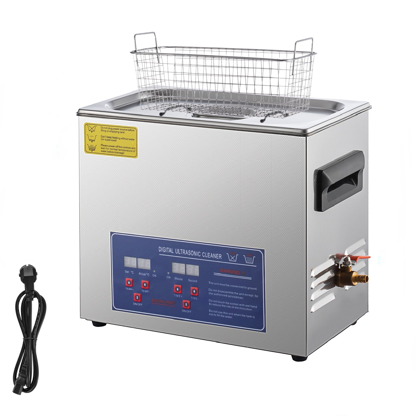 SHZOND 6.5L Ultrasonic Cleaner Sonic Cleaner Stainless Steel Heated