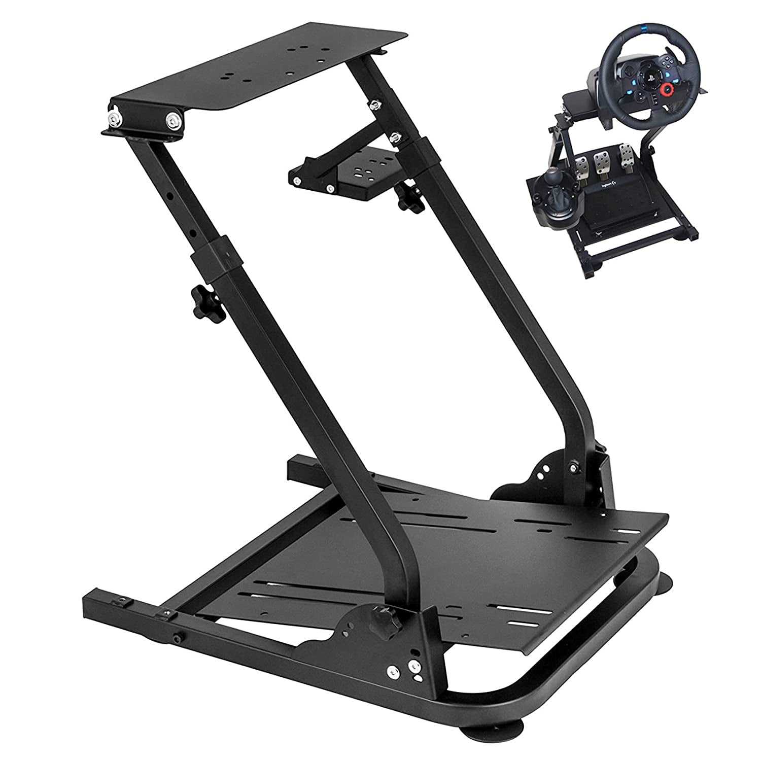 SEEUTEK Luyster Race Simulator Cockpit for Logitech G25, G27, G29 Height  Adjust Race Wheel Stand, Wheel and Pedals Not Included BZ-1022-84 - The  Home Depot