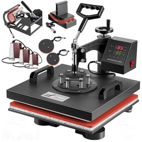 SHZOND Heat Press 8 in 1 Heat Transfer Machine, 15x15 Inch Swing Away Transfer Sublimation Heat Press Machine for T Shirts, Hats, Mugs and Plates
