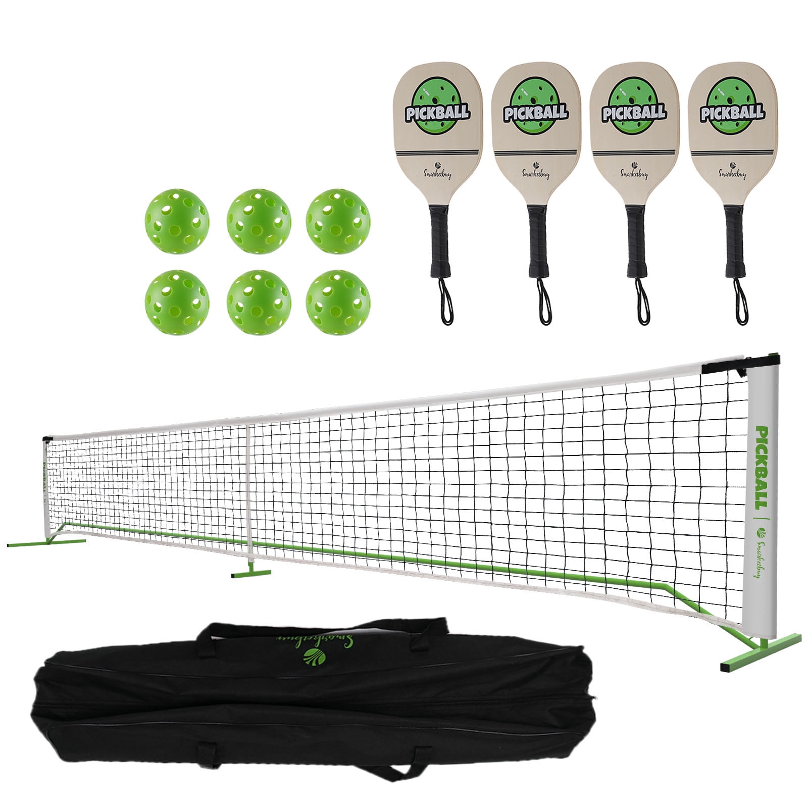SHZOND Portable Pickleball Set with Net Official Size Pickleball Net 4
