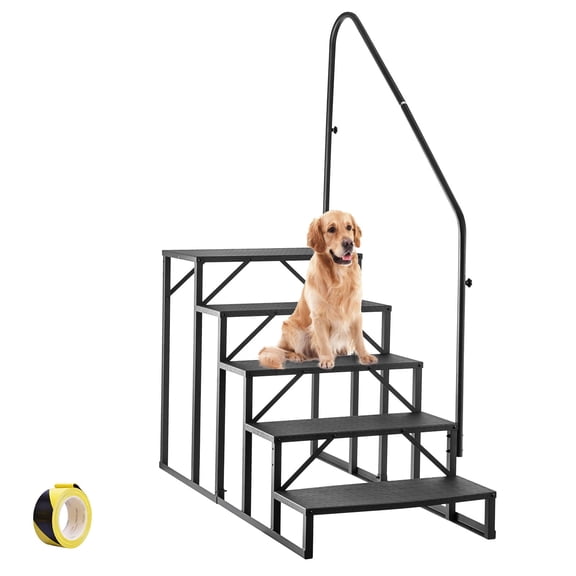 SHZOND RV Steps with Handrail, 5 Steps Ladder Hot Tub Steps, 33"H RV Stairs with Handrail, 660 lbs Load Capacity RV Stairs with Anti-Slip Panel, Camper Steps for Spa, Travel Trailers, Home and Porch