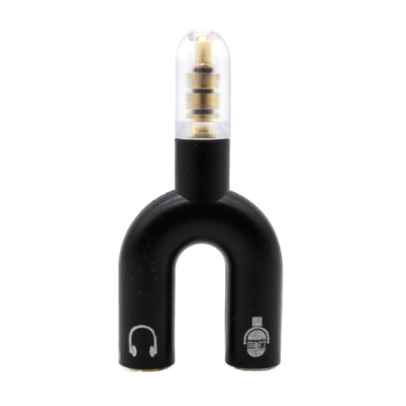SHZONS Audio Jack Splitter 3.5mm Jack Adapter 2 In 1 U Type 3.5mm Headphone Connector for Men And Women Laptop PC Tablet for Sharing Audio eco friendly