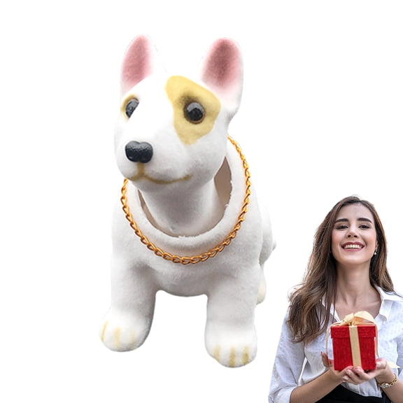 SHZONS Bobblehead Figure Bobbing Head Car Dash Puppy Resin Action Figures Collectible Model Decorations Cute for Table Counter Living Room Desktop Home Office Vehicle compatible