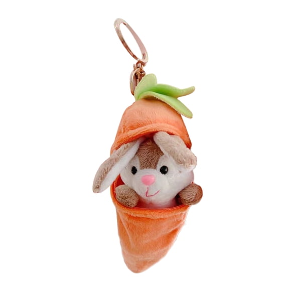 SHZONS Bunny Stuffed Animal Carrot Rabbit Plush Keychain Cute Soft Funny Skin-Friendly Multi-Functional Ornament with Carrot Design for Family Friends Colleagues delightful