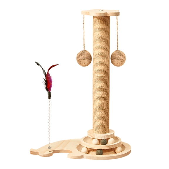 SHZONS Scratching Post For Cats Funny Cat Teaser Toys Multifunctional Pet Teaser Toy for Physical Exercise 4-in-1 Kitten Scratcher Post modern