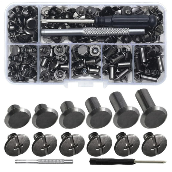 SHZONS Screw Rivets for Leather Assorted Screw Rivets Assorted Snap Button Kit for Handmade Leathercraft Clothes Jackets Belts Bags Shoes Purse diplomatic