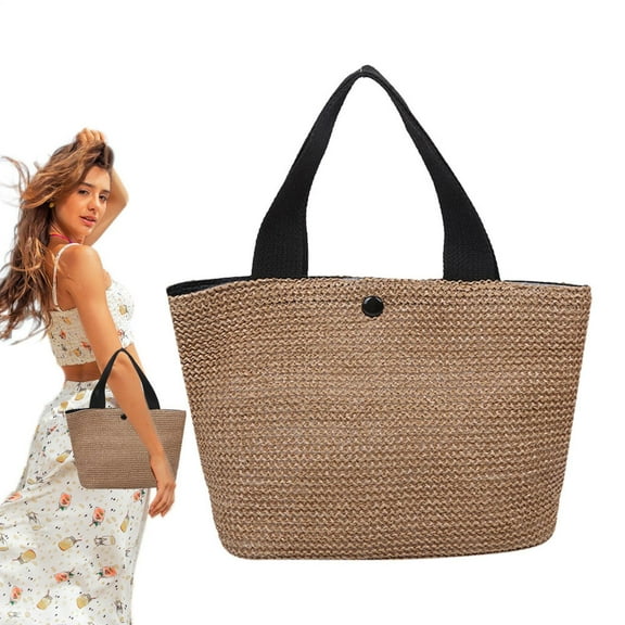SHZONS Woven Beach Bags For Women Straw Beach Tote Trendy Sandproof Spacious Purse Clutch For Poolside Wedding Picnic Cruise Honeymoon Party Gym Travel Bridesmaid Music Festival enjoyable