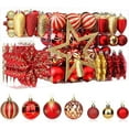 thumbnail image 1 of Alupssuc 106ct Christmas Balls Ornaments Set, Colorful Shatterproof Plastic Decorative Baubles for Xmas Tree Decor, Red & Gold, 1 of 9