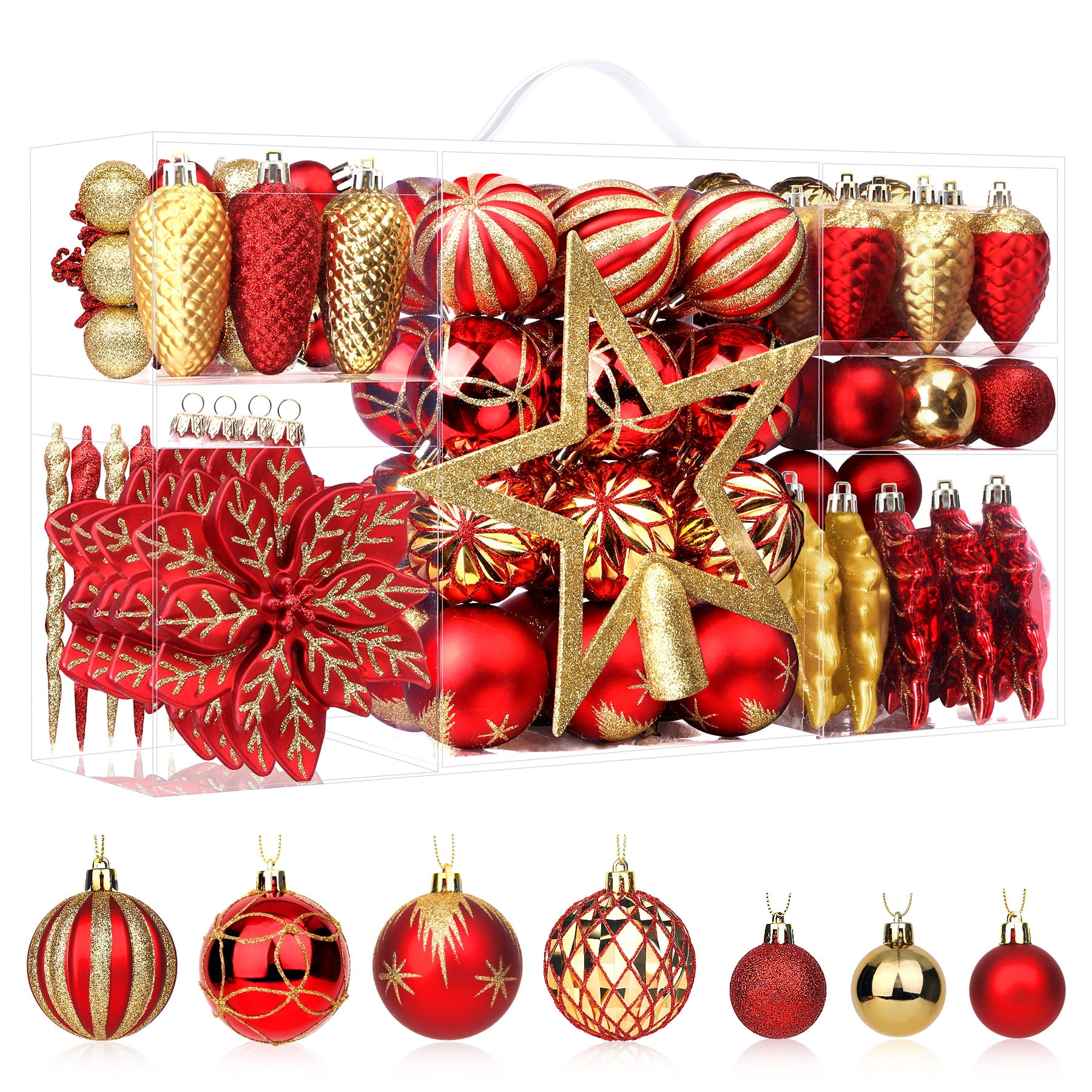 Red and sale gold christmas baubles