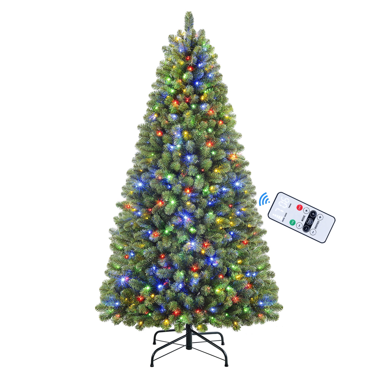 SHareconn 6ft Prelit Premium Artificial Hinged Christmas Tree with Remote Control,Timer, and 330