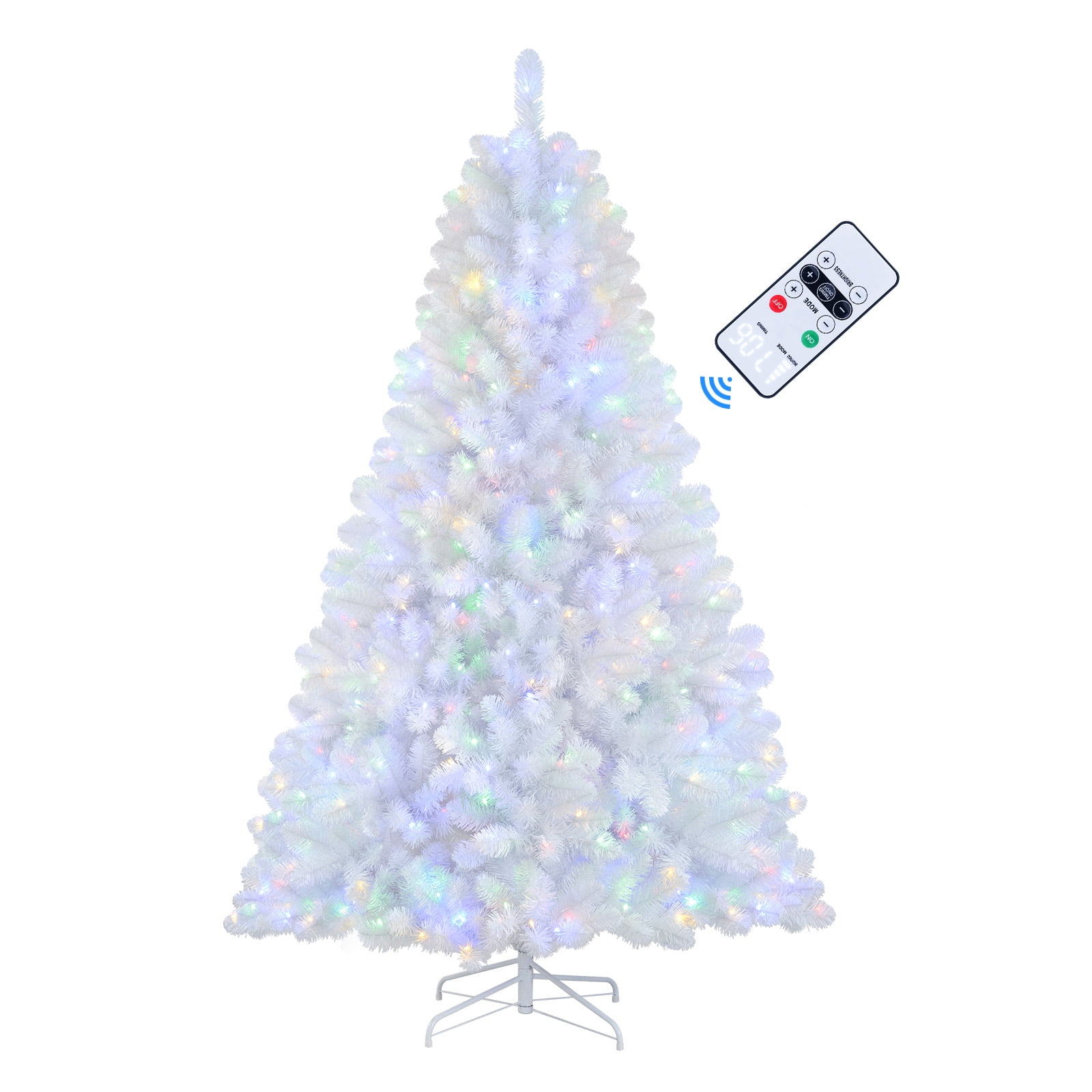 SHareconn 4ft Prelit Premium Artificial Hinged Christmas Tree with Remote  Control,Timer,and 170 Warm White & Color LED Changing Lights,414 Branch  Tips,Perfect Choice for Xmas Decoration,4 FT, Green 
