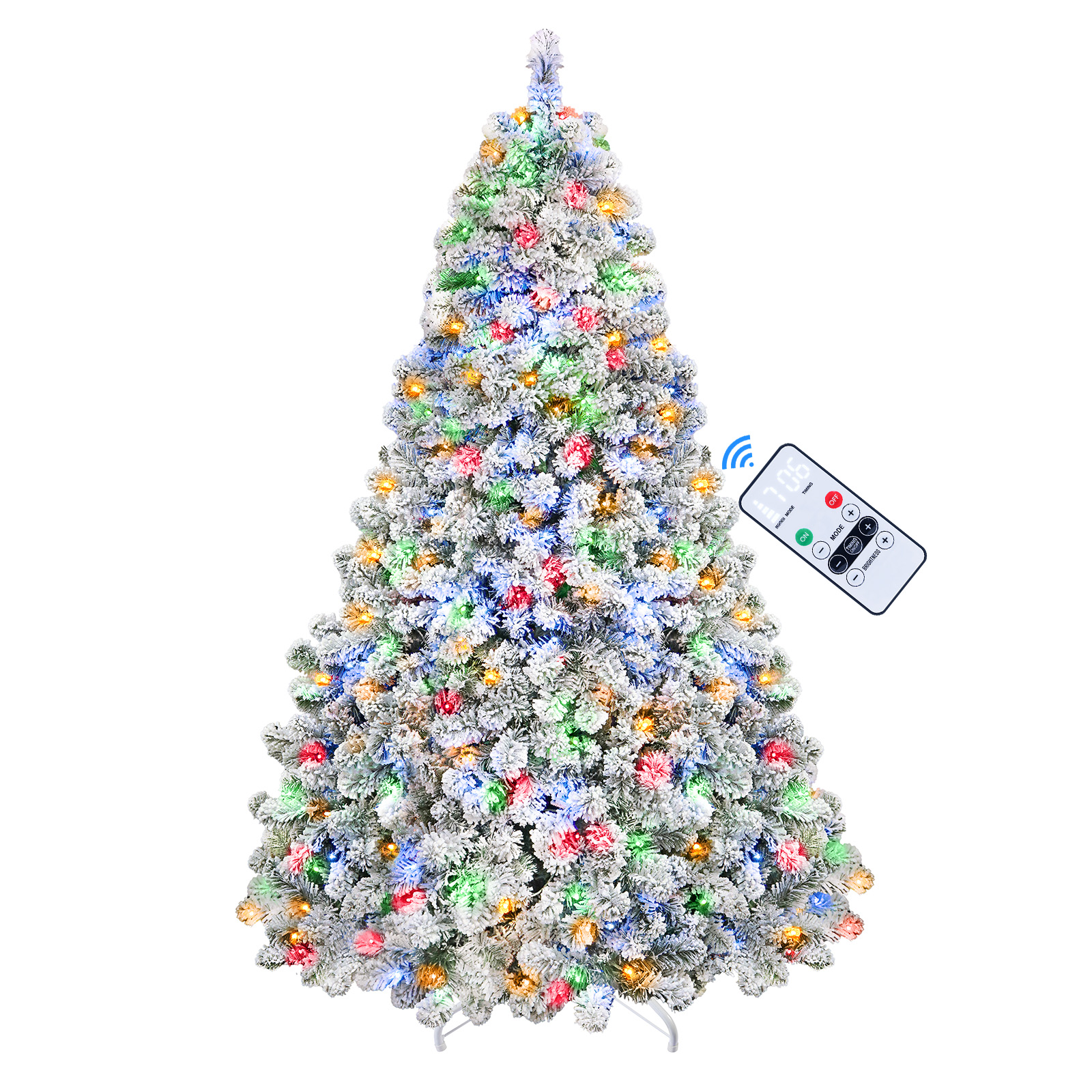 Sapin De Noël Artificiel Avec Neige Et Pommes De Pin - 210 Cm - Pliage Rapide - 9