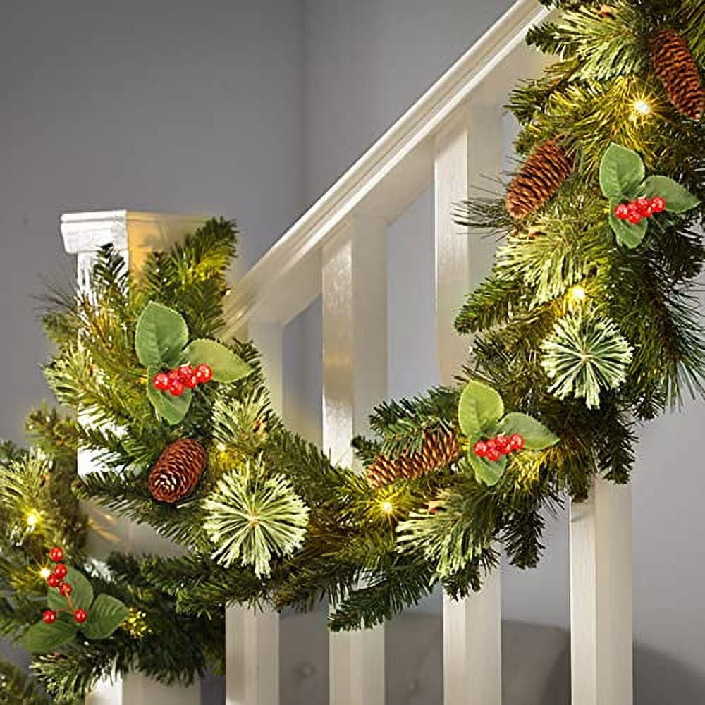 SHareconn 9FT Prelit Artificial Christmas Garland with MultiColor