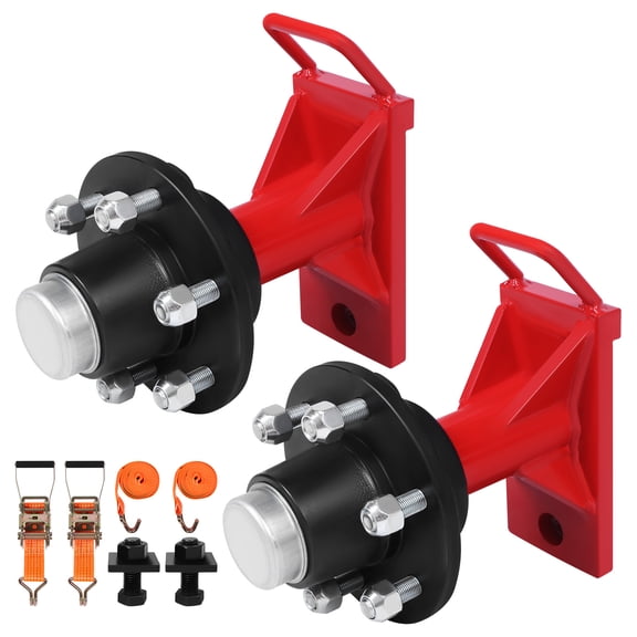 SHegdu 2 Set of Shipping Container Hub And Spindle Kit with Ratchet Tie Shipping Container Wheels Kit W/ 6Lug 22000LBS Capacity for Moving 20ft-40ft Empty Containers
