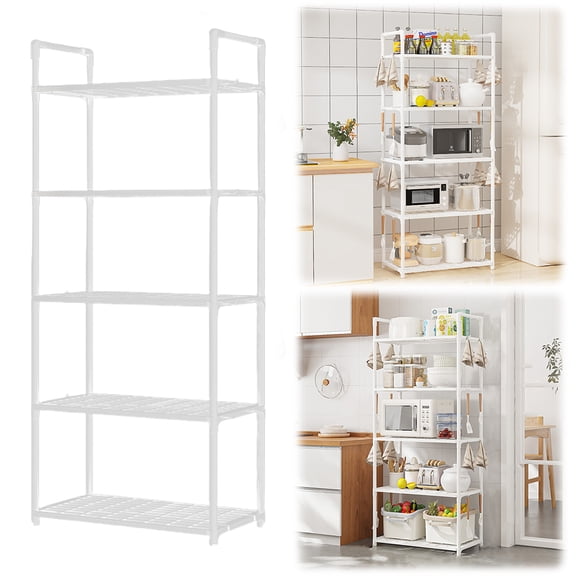 SHegdu 5 Tier Storage Shelves Adjustable Shelving Unit Heavy Duty Storage Shelf 66 Lbs Capacity for Kitchen Pantry Closet Bathroom Laundry Garage